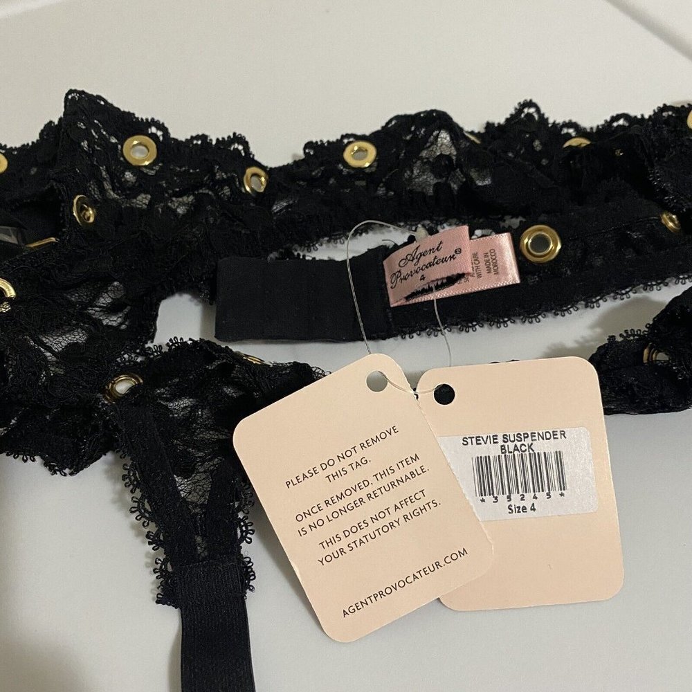 New Agent Provocateur Stevie Black Suspender L/AP4 - Picture 5 of 5